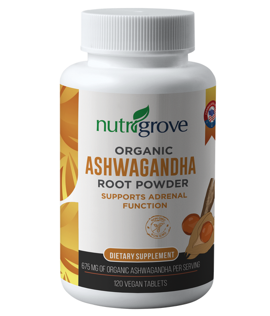 Organic Ashwagandha Root Powder 675mg 120 Tablets
