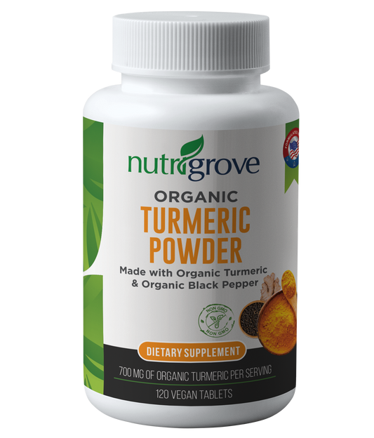 Organic Turmeric Powder w/ Black Pepper 120 Tablets