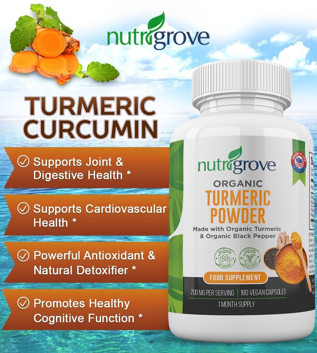 Organic Turmeric Powder w/ Black Pepper 120 Tablets