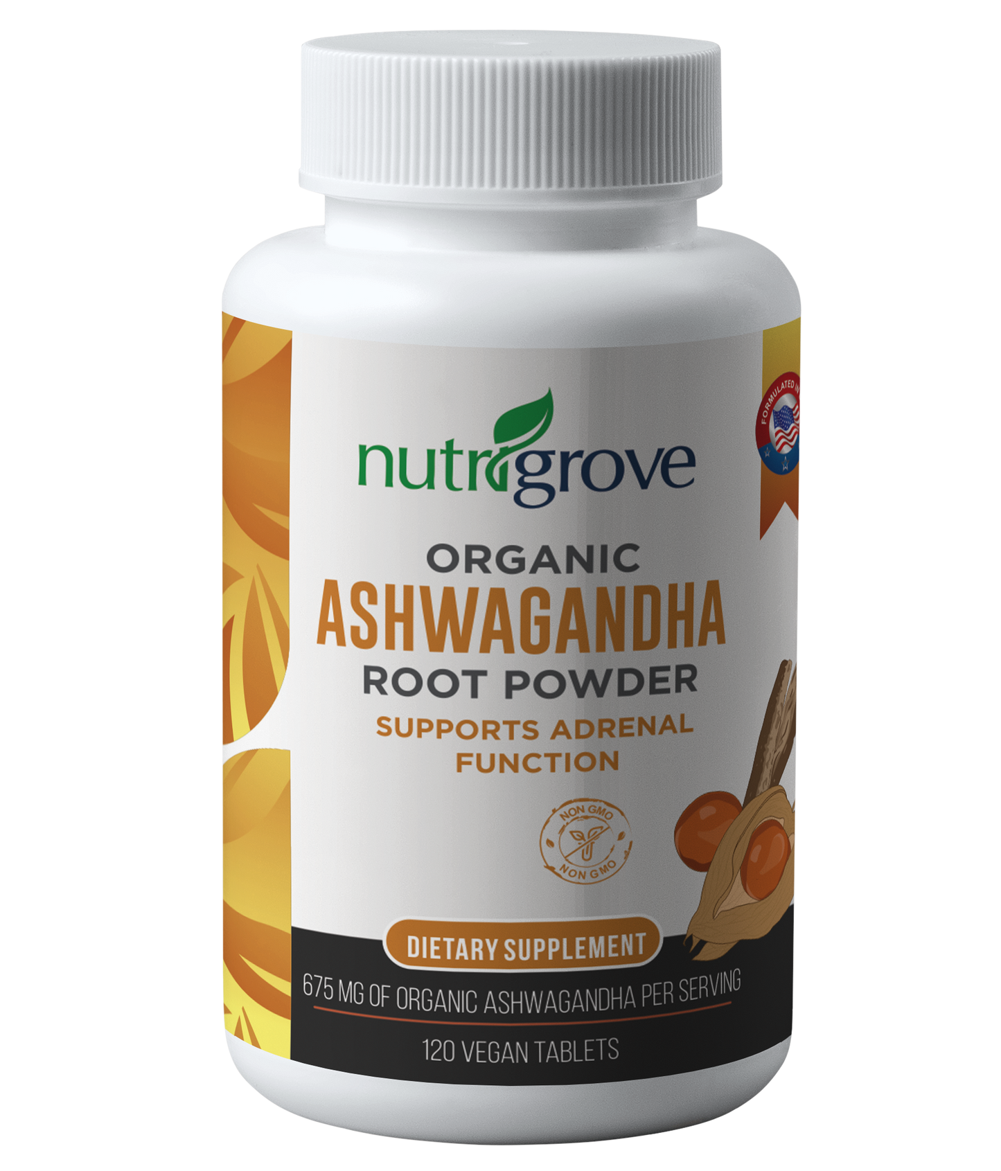 Organic Ashwagandha Root Powder 675mg 120 Tablets